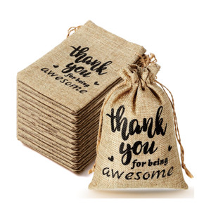 Venta al por mayor logotipo impreso personalizado reutilizable yute arpillera bolso de lino con cordón polvo café bolsa de granos diseño de semillas de plantas para ir de compras - Product Image 1