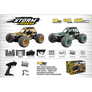 1/14 ölçekli Model 2.4GHZ 4 kanal güçlü 7.4V pil PVC vücut kabuk yüksek hızlı araba RC 4x4 ile 36km/saat - Product Image 6