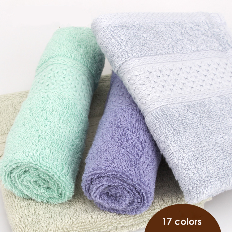 Wholesale 17 Multi Colors 100% Cotton Face Towels  Wash Cloths Sets 13"*13" 34*34cm Bulk Stock Custom Logo Package Available