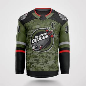 Toptan buz hokeyi <span class=keywords><strong>Jersey</strong></span> 100% Polyester herhangi bir Logo özel geri dönüşümlü hokey forması - Product Image 3