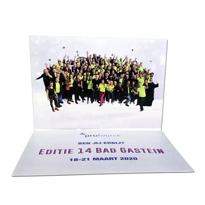 Christmas paper greeting card with per-recording sound message and LED flashing light