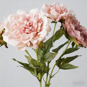 Chất Lượng Cao Handmade Nhân Tạo Duy Nhất Thân Cây Bất Cảm Ứng Lớn Đầu Cao Su Lụa Trắng Màu Hồng Hoa Mẫu Đơn Hoa Cưới Tốt Nghiệp Nhà - Product Image 1