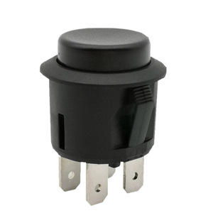 Interruttore a pulsante in plastica nera rotonda con blocco automatico in plastica con pulsante di accensione in metallo per diversi tipi di interruttore a pulsante - Product Image 2