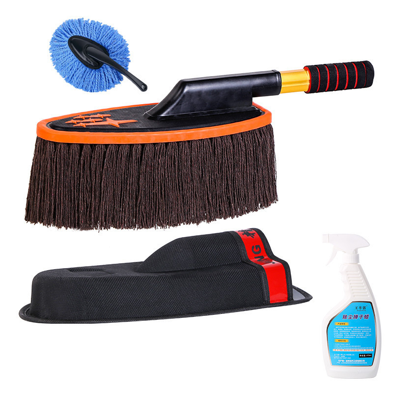 Subaru wax brush, brown brush box, duster, small wax brush