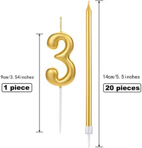 Fabrika Glitter kek Topper dekorasyon doğum günü pastası sayı mumları sayı 0 1 2 3 4 5 6 7 8 9 (0-9) doğum günü sayı mumları - Product Image 3