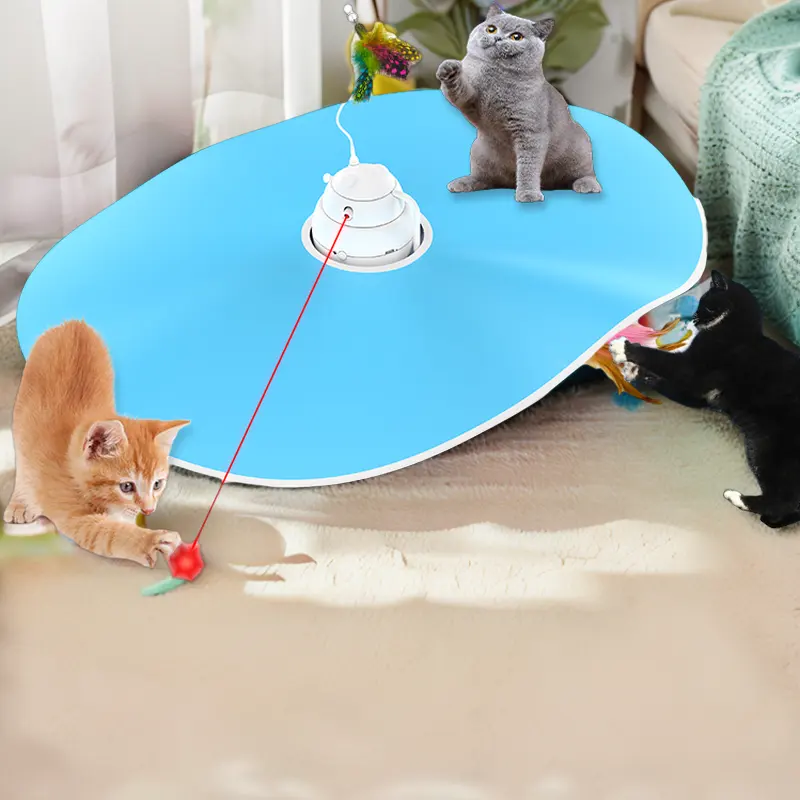 Automatisches Katzen spielzeug Interaktive Feder, die sich unter der Abdeckung bewegt Katzen lasers pielzeug für Katzen