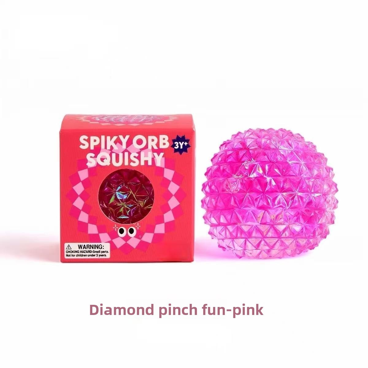 Bola de diamante rosa en caja