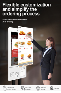 21.5 inch treo tường màn hình cảm ứng tự phục vụ thanh toán <span class=keywords><strong>kiosk</strong></span> thanh toán thiết bị đầu cuối cho các cửa hàng tạp hóa tùy chọn đầu đọc mã vạch SDK - Product Image 4