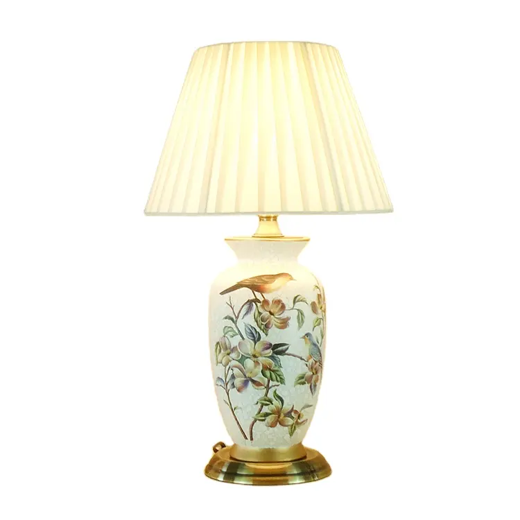 Tisch lampe im Europa-und Amerika-Stil Nachttisch lampe aus Keramik Bester Preis Porzellan LED 11 Electric Modern 80 Round Classical 85