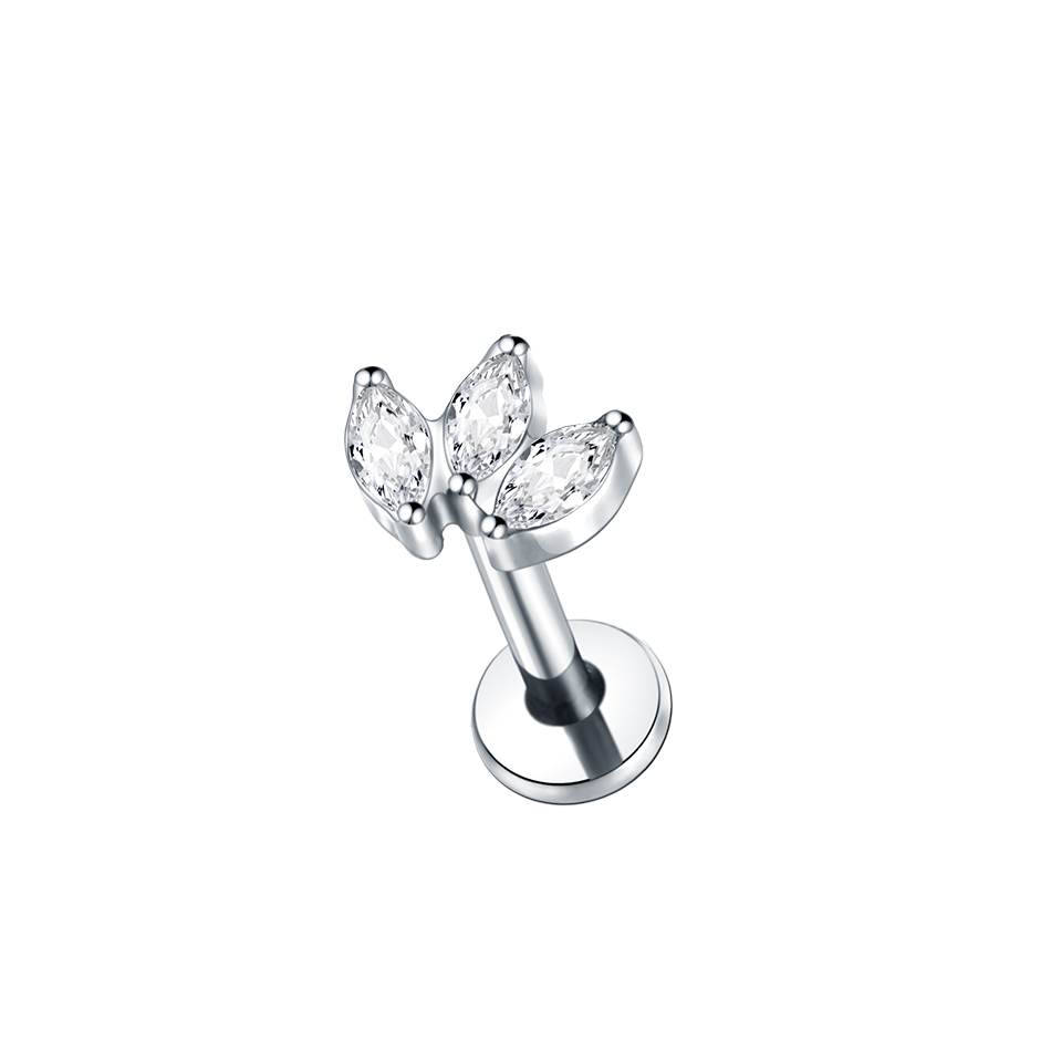 Argent 3 Marquise CZ Fan Top