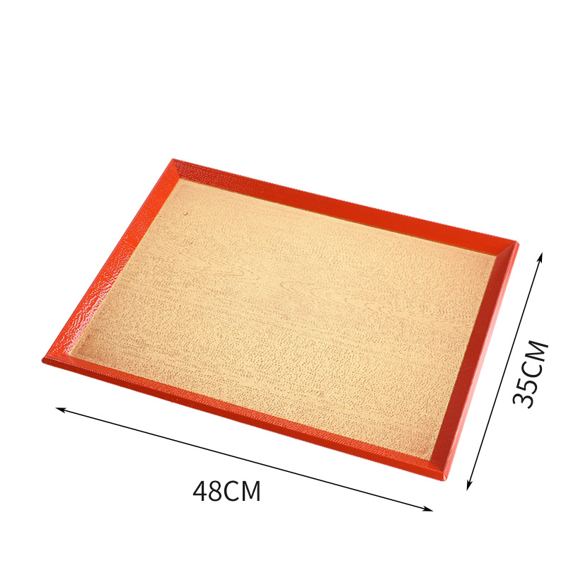 No. 6 red and gold dinner plate, 48*35CM