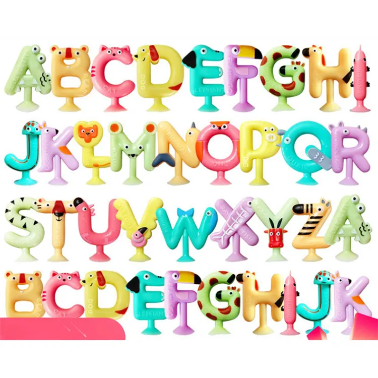 Inglês carta animal em forma infantil educação puzzle banheiro brinquedo de água bebê balneares carta ventosa brinquedos