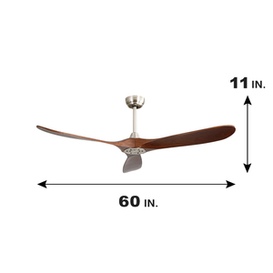 Ventilador De Techo Con Luces欧式60英寸能效实木叶片吊扇带直流电机 - Product Image 6