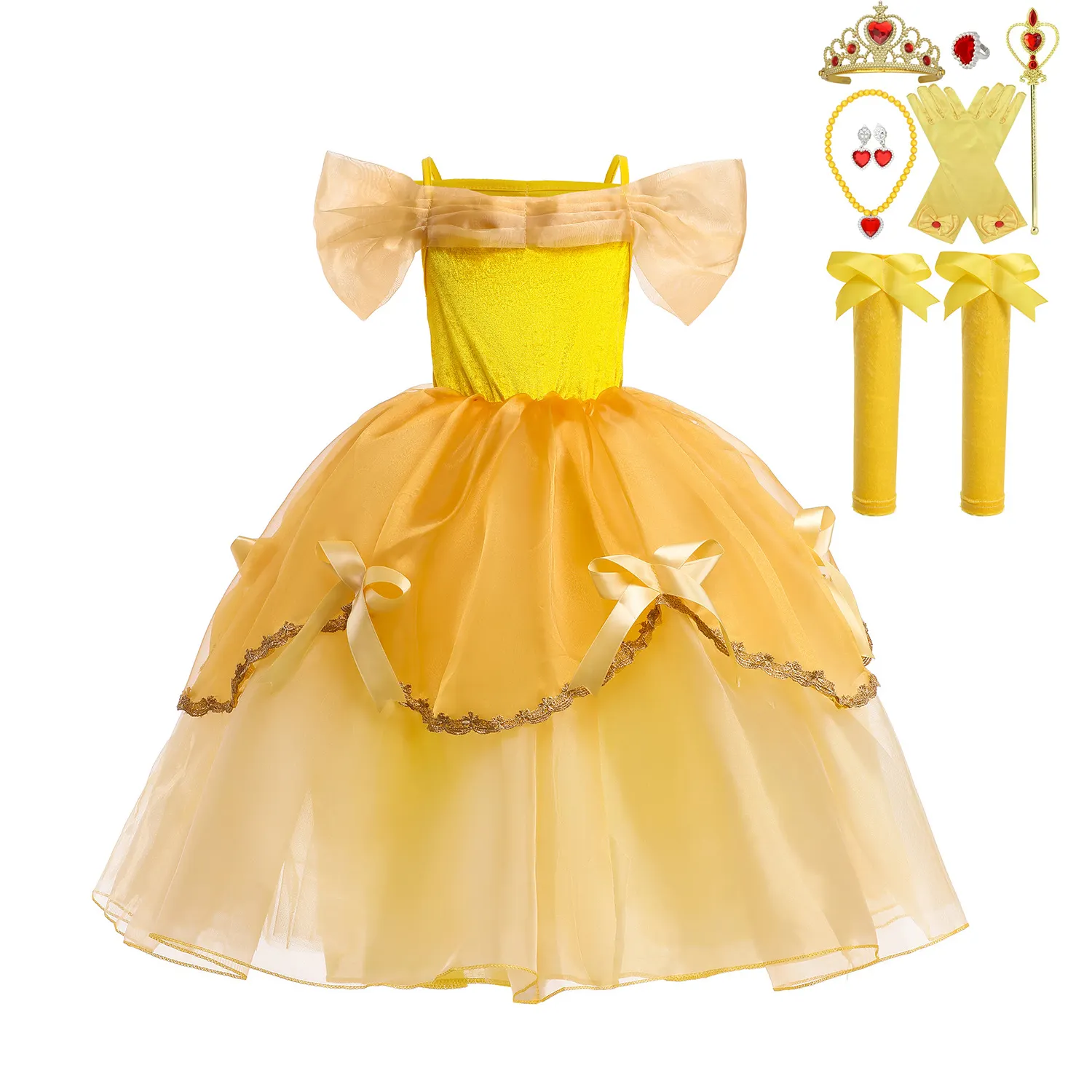 Venta al por mayor niños niñas Auroras disfraz bebé princesa Navidad fantasía niños vestido Halloween fiesta Cosplay