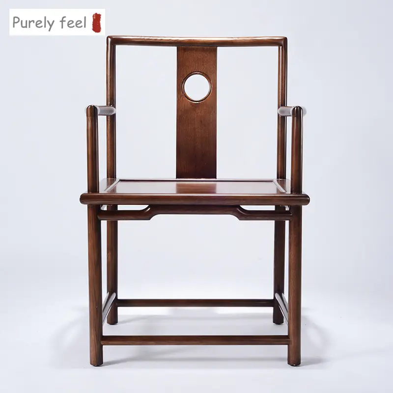 Purely Feel New Chinese Tea Chair Massivholz Rückenlehne Stuhl Altmodischer Holz sessel