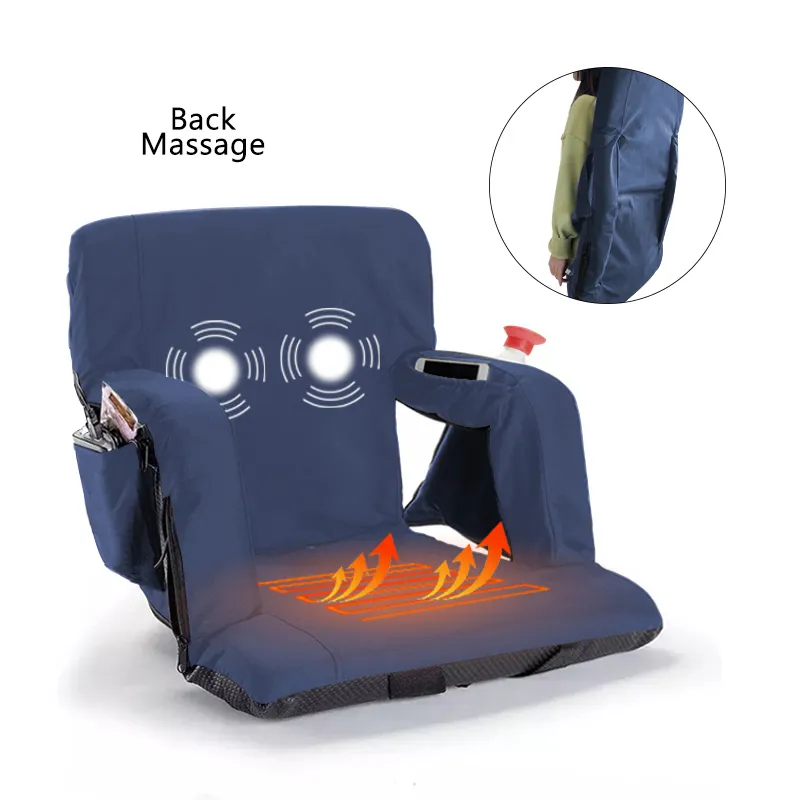 Sièges chauffants pliables réglables Chaises mobiles à trois vitesses pour stade de massage de football Produits de sport et de divertissement