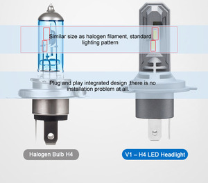 V1 fansız All-in-One LED kafa lambası H8 H9 H10 H11 HB3 HB4 sis ampul araba ampul yüksek performans LED far - Product Image 4