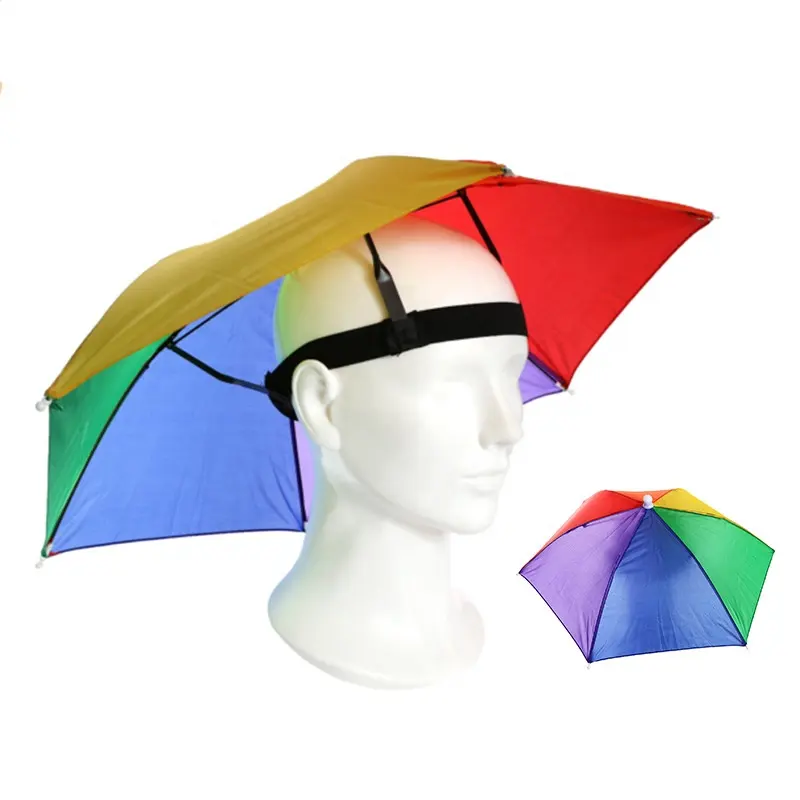 Chapéu guarda-chuva Sombra Sol Leve Acampamento Caminhadas Pesca Cabeça de praia Guarda-chuva Rib Sun Chapéu Guarda-chuvas
