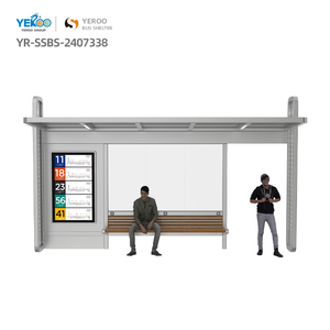 Estación de autobús multifuncional personalizable City Street Smart Bus Stop Shelter con fuente de luz LED - Product Image 2