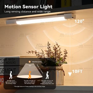 Tira LED USB dual recargable con sensor de movimiento, temporizador de armario de cocina emisor de blanco cálido para uso doméstico - Product Image 3