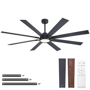 Fabrika doğrudan satış 72 inç tavan vantilatörü 8 bıçakları büyük boy uzaktan kumanda ile endüstriyel DC Led tavan vantilatörü ışık - Product Image 1