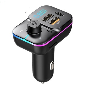 อะแดปเตอร์ส่งสัญญาณ FM แฮนด์ฟรีสำหรับ MP3ไฟสว่างชนิด C 5.0 <span class=keywords><strong>USB</strong></span> สำหรับ iPhone Xiaomi Huawei Samsung
