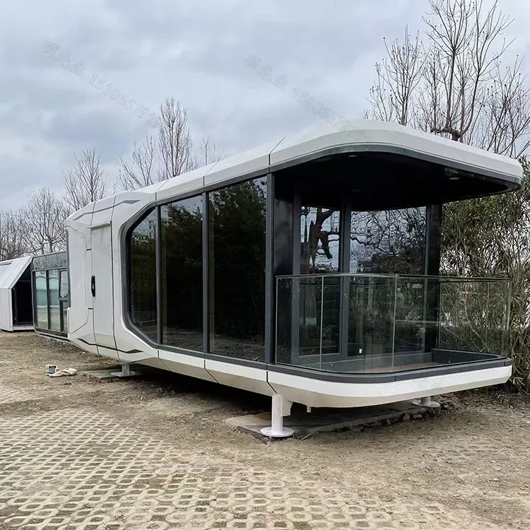 luxury portable mobile hotel home stay resort building ready to ship prefab vessel capsule cabin holiday house