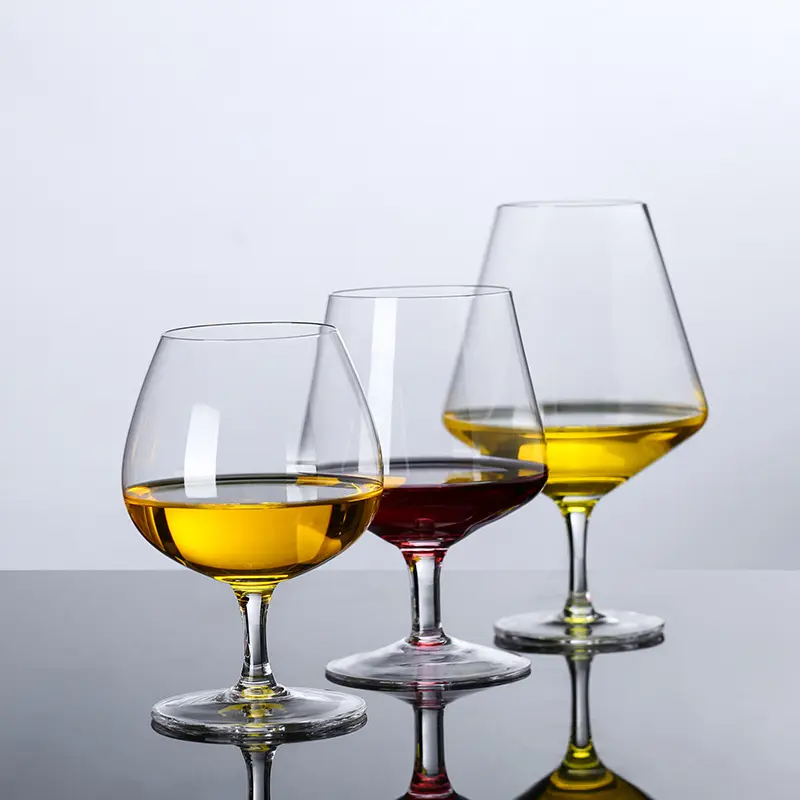 Kristal cam kadeh kısa ayaklı viski şarap bardağı ince konyak brendi cam