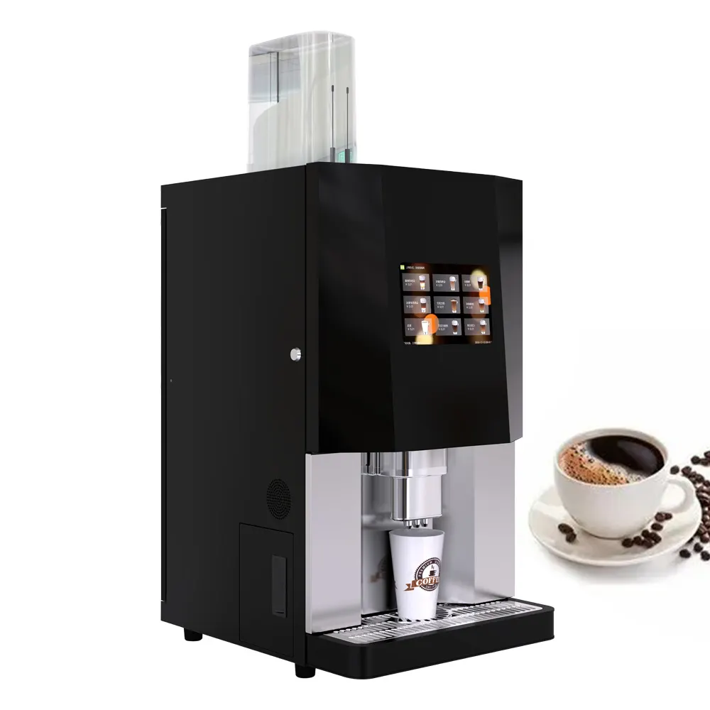 Máquina de café espresso comercial completamente automática con pantalla táctil inteligente eléctrica