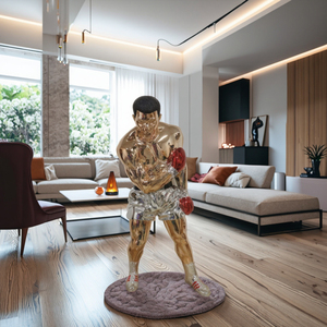 New Arrival cuộc sống-kích thước boxer người đàn ông bức tượng người nổi tiếng sợi thủy tinh Ali bức tượng điêu khắc mạ điện nhựa Thế giới thủ công mỹ nghệ - Product Image 4