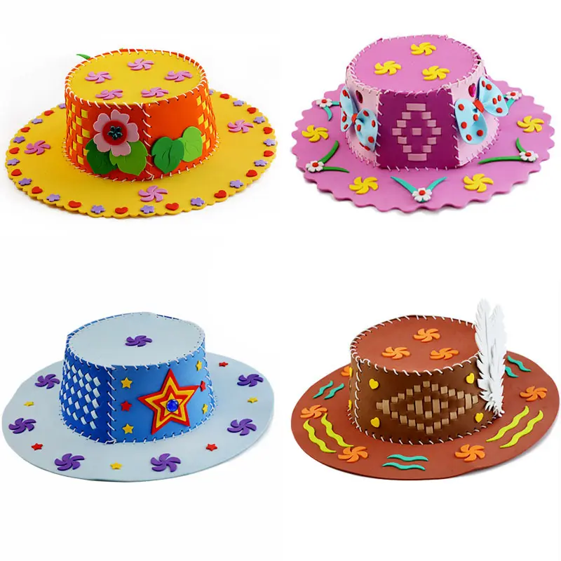 หมวก owm ของคุณแบบสร้างสรรค์หมวกภาพวาดแปะ3D แฮนด์เมดสำหรับเด็กหมวกทำมือสนุกๆ