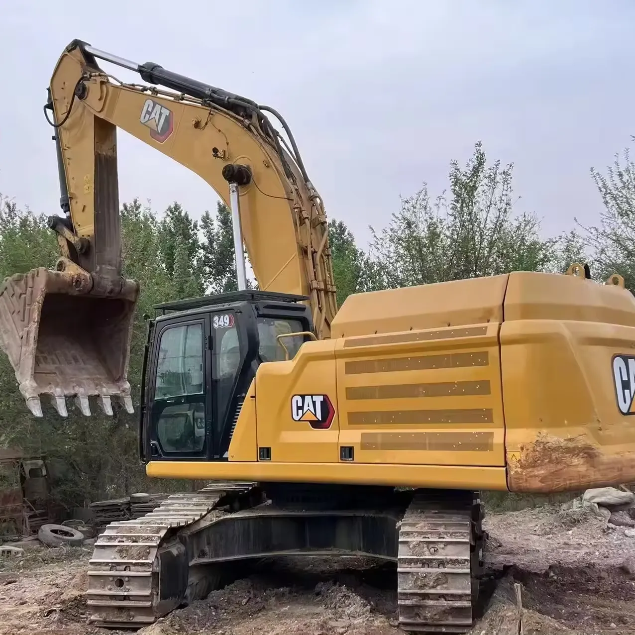 Excavateur de chat d'occasion 349 utilisé Catpillar 50 tonnes excavation de tranchée de minerai grande pelle hydraulique sur chenilles