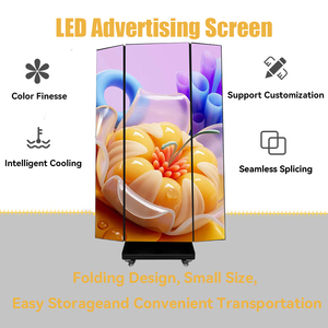 Custom Full-Color Drievoudig Led Posterscherm Dubbelzijdig Staand Draagbaar Indoor Draadloos Reclamescherm - Product Image 3