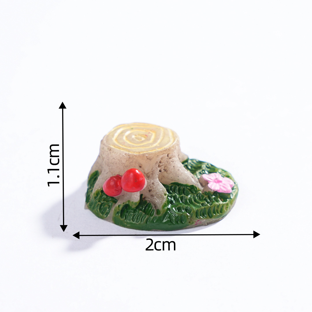 colorful 8 Green mushroom tree stumps