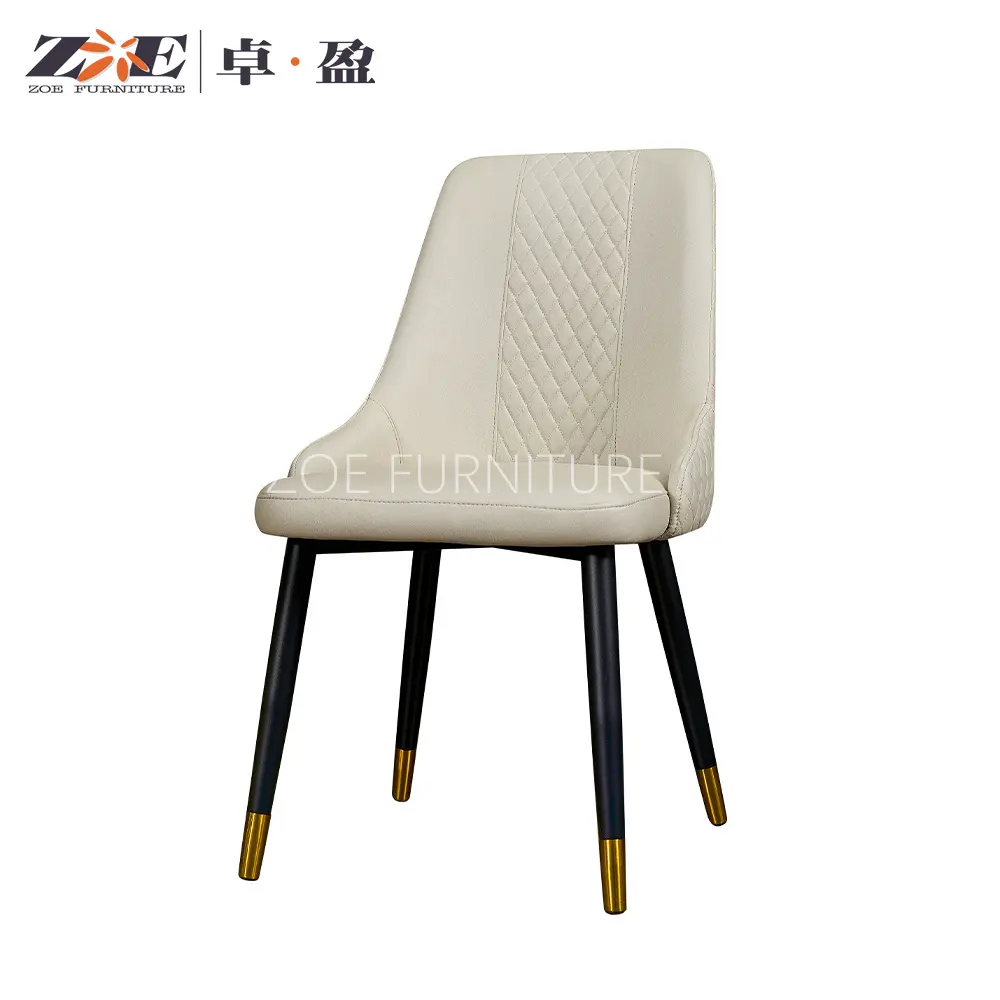 Silla de comedor de madera nórdica, sillas de comedor tapizadas sin brazos con cojín de cuero Pu para silla de madera de restaurante de Hotel
