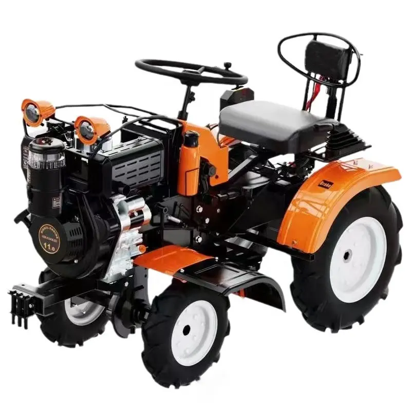 Mini cultivador Tractor de cuatro ruedas Máquina de gestión de campo pequeño Áreas montañosas y montañosas Cultivador rotativo