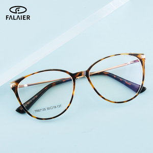 カスタマイズ可能なCat-Eye Round Glassesフレームブルーライト保護付きTR90素材プリントパターン近視用 - Product Image 2