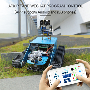Yahboom Blue Aluminium legierung Himbeer Pi Roboter Kit Mit WiFi Videokamera für Raspberry Pi 4B unterstützt APP Fernbedienung