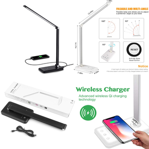 眼罩5亮度级5照明模式带无线USB充电端口的发光二极管可调台灯 - Product Image 5