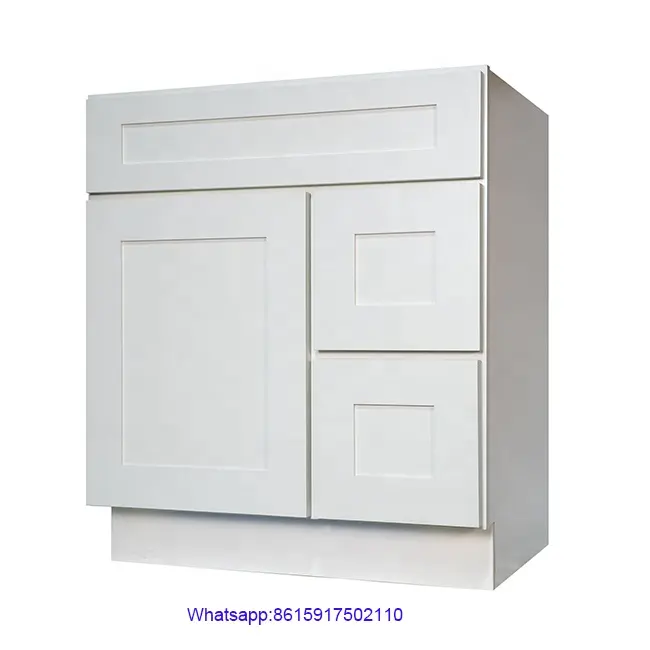 Fabricante profesional chino de madera maciza agitador blanco gabinete de cocina