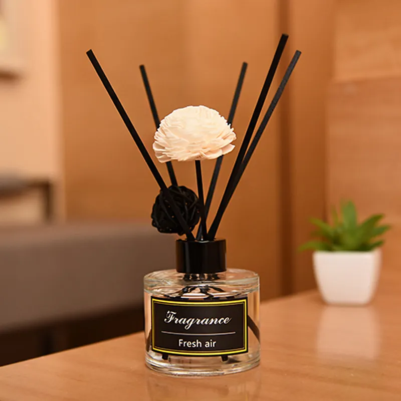 125ml Luxus Home Aroma therapie Ätherisches Öl Rattan Set Reed Diffusor Sets Home Lufter frischer