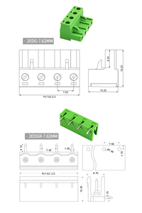2EDG 7.62mm Pitch <strong>Plug</strong>-in Screw <strong>Terminal</strong> <strong>Block</strong> 2EDGR-7.62 2-12 Pin Male <strong>and</strong> Female Bent Pin <strong>Socket</strong> PCB Wire Connector - Product Image 4
