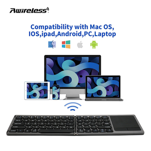 Customized German Layout Italian Language Rechargeable Hot Sale Foldable Wireless <strong>Keyboard</strong> with Touchpad for <strong>Ios</strong> Android - Product Image 4