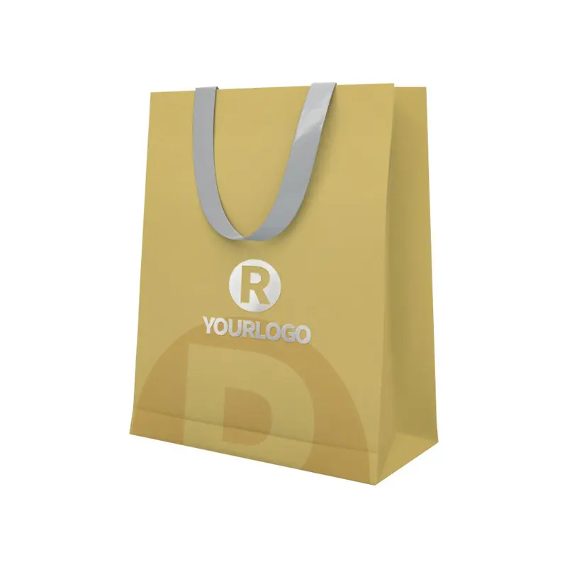 Bolsa de papel de regalo Rosa mate barata de marca de embalaje de cartón boutique de tela personalizada con su propio logotipo para pequeñas empresas