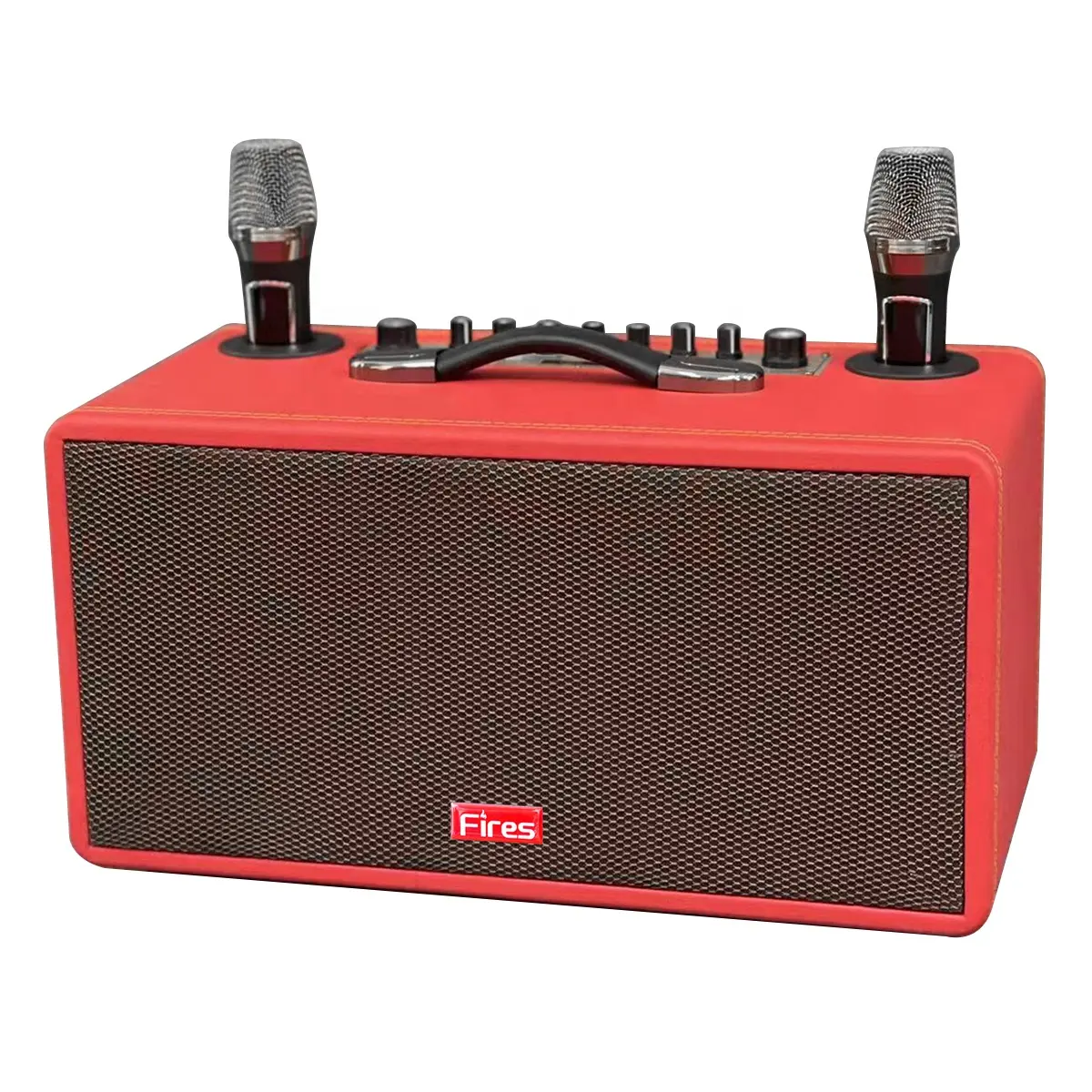 Speaker Amplifier Spiker Quran Speaker 6 Inci Partybox Baterai Loudspeaker Bertenaga Pesta Besar dengan 2 Mic BOOMBOX Musik Kayu