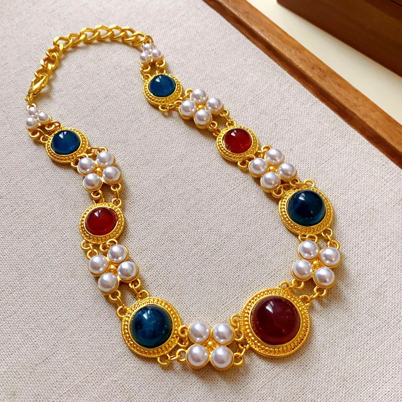 5 colliers-or-bleu-rouge-blanc