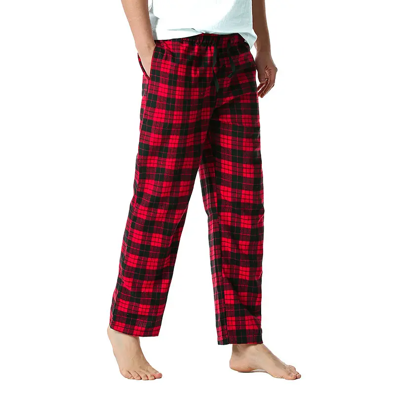 Bereit zum Versand Drop Shipping schnelle Lieferung neuen Stil Micro Pj Fleece Flanell hose Herren Plaid Pyjama Hose mit Taschen