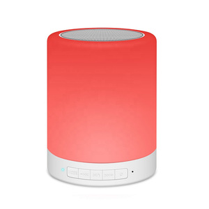 Luz noturna portátil colorida de led, muda de cor, lâmpada inteligente, toque, sem fio, alto-falante com cabide