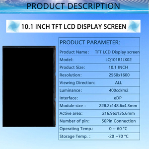 10.1インチ2560x1600解像度IPSTFT LCDeDPインターフェース50ピン10.1LCDモジュールディスプレイ産業用 - Product Image 3