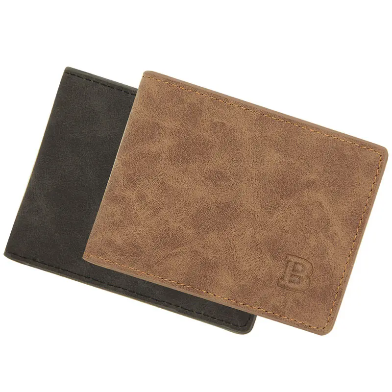 사용자 정의 디자인 슬림 동전 지갑 ID 신용 카드 홀더 짧은 Pu 가죽 RFID 얇은 지갑 남성용
